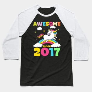 Cute Awesome Unicorn Since 2017 Funny Gift Baseball T-Shirt